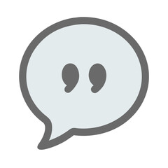 Fototapeta premium Quotation Bubble with Double Quotes Icon Design