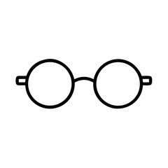 Round Glasses with Thin Frame Icon Design