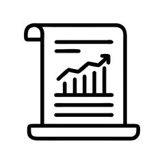 Scroll Document with Financial Chart Icon Design