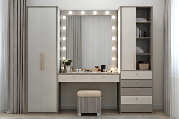 Modern Bedroom with Stylish Dressing Table Interior