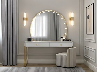 Modern Bedroom with Stylish Dressing Table Interior
