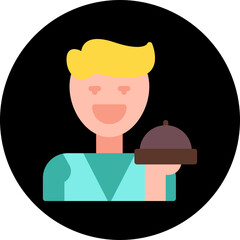 Waiter single icon vector illustration