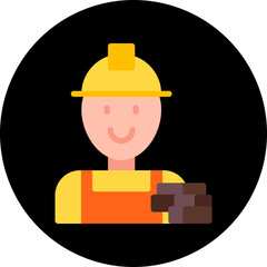 Builder single icon vector illustration