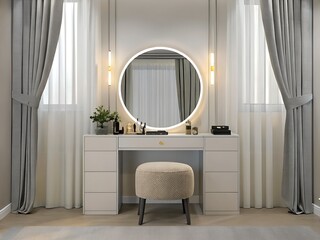 Modern Bedroom with Stylish Dressing Table Interior