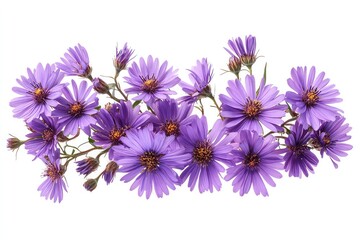 Obraz premium A collection of vibrant purple aster flower heads