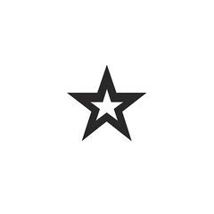 Obraz premium A Minimalistic Isolated Black Star Shape Against a White Background