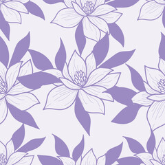 Christmas floral seamless pattern with decorative bouquets, festive background, winter wallpaper, gift paper
