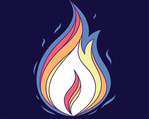 Stylized Burning Match Illustration: Unique Flame, Fire, and Light Vector Art.