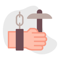 Forced Labour single icon vector illustration