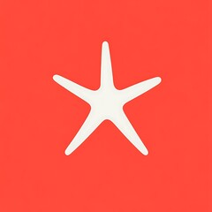 Obraz premium A white starfish is displayed prominently on a red background