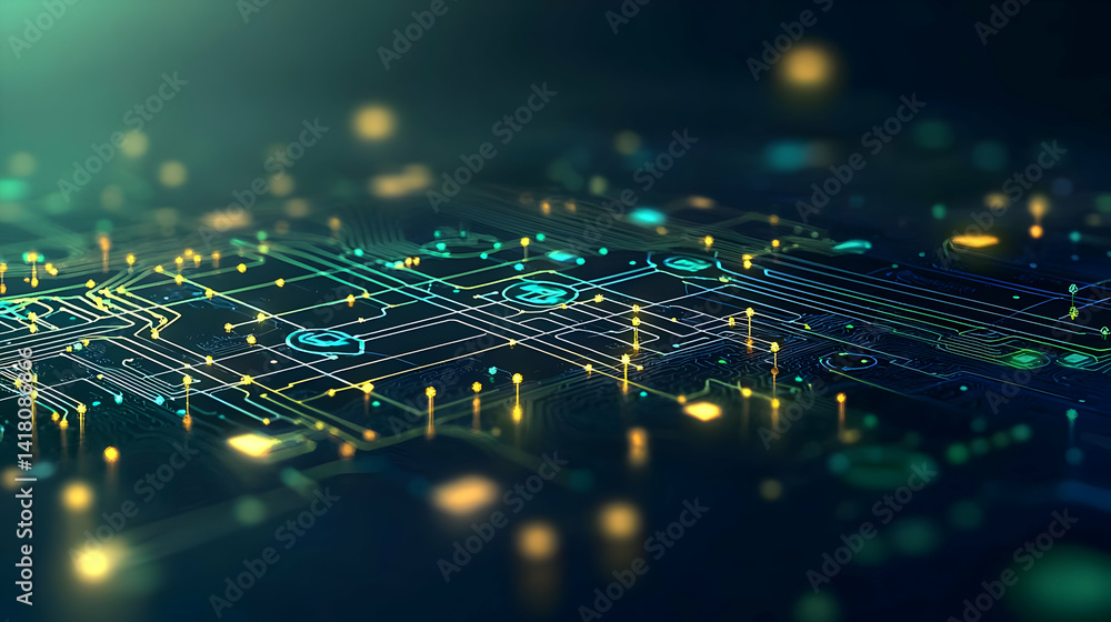 Aufkleber abstract digital network visualization