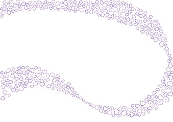 ハート柄の背景 紫系の3色 フチハート