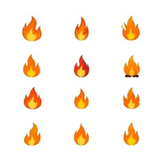 fire flames set