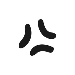 Hand drawn angry symbol. doodle anime anger symbol. angry comic icon. vector illustration
