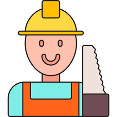 Carpenter single icon vector illustration