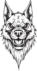 Fototapeta premium Werewolf in armour. Hand drawn vector illustration