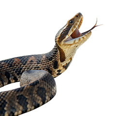 Obraz premium cottonmouth in Transparent Background Closeup of a Boa Constrictor Showing Detailed Scales and Pattern
