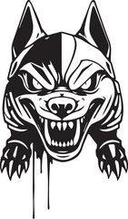 Werewolf in armour. Hand drawn vector illustration