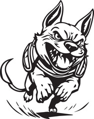 Werewolf in armour. Hand drawn vector illustration