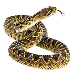 Obraz premium eastern diamondback in Transparent Background Closeup of a Boa Constrictor Showing Detailed Scales and Pattern