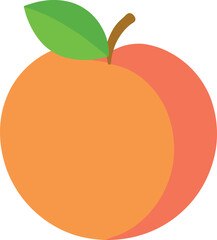  Peach fruit color vector icon 