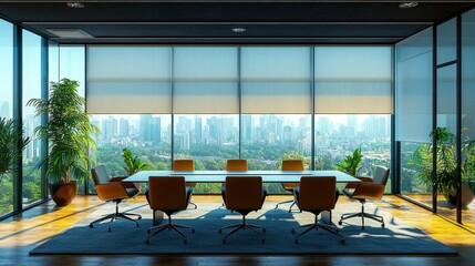 Modern conference room with city view (3)