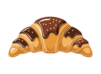 vector illustration croissant with chocolate