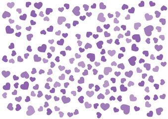 ハート柄の背景 紫系の3色 ハート