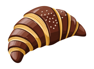 vector illustration of a sweet croissant bun