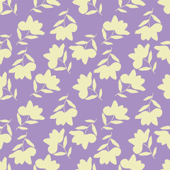 Christmas floral seamless pattern with decorative bouquets, festive background, winter wallpaper, gift paper
