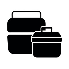 Food Box Black Silhouette Vector Design