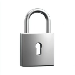 Metallic padlock illustration isolated on white background