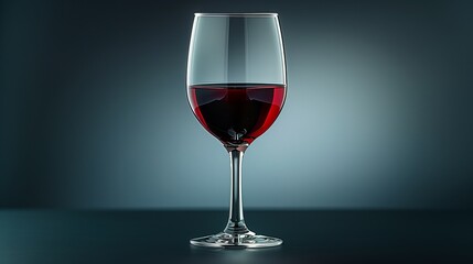 Red wine in elegant stemware rests on the table, a work of art