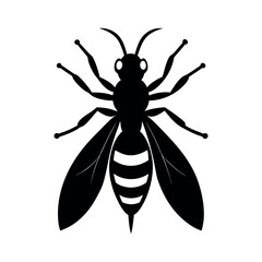 Insect Wasp Silhouette Design