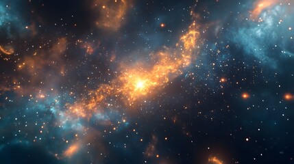 A digital artist’s brush toolkit floating in space, cosmic textures forming beautiful galaxies with each stroke