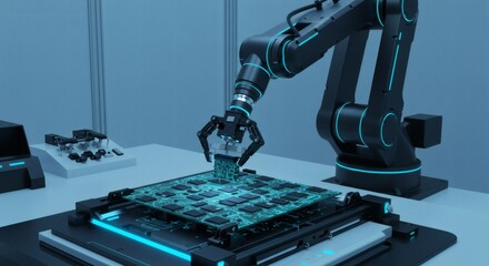 A close up view of a black smartwatch with holographic interface on a dark background display showing apps