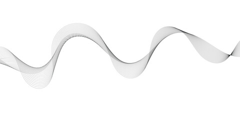 Abstract wave element for design. Digital frequency track equalizer. Stylized line art background. Vector illustration. Technology, data science, geometric border pattern. Isolated on white background