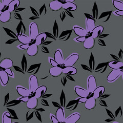 Exotic hand drawn flowers, seamless patterns with floral for fabric, textiles, clothing, wrapping paper, cover, banner, home decor, abstract backgrounds