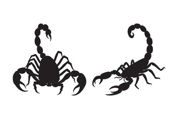 Scorpion Silhouette Vector Set Venomous Insect Clipart for Desert and Zodiac Designs