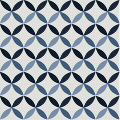 seamless geometric pattern blue white theme vector illustration