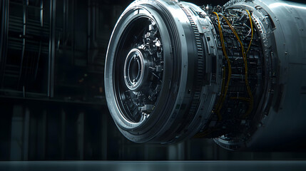Futuristic Engine Design In Dark Setting