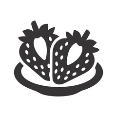 strawberries icons isolated on white background