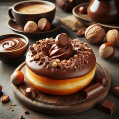 Donut A chocolate hazelnut filled donut