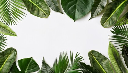 Border of tropical leaves