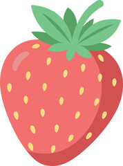 Strawberry fruit vector illustration on white background.