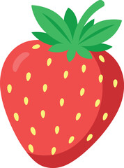 Strawberry fruit vector illustration on white background.