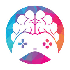 Brain game logo vector illustration. Mind game logo design icon.