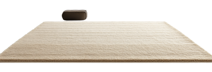 Beige Shaggy Rug with Ottoman, Isolated on Transparent Background, Home Decor, Floor Covering, rug, ottoman, texture