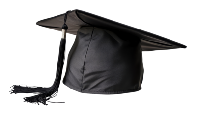 Black Graduation Cap, Single, Isolated on Transparent Background, Academic, Education, Graduation cap, mortarboard, education