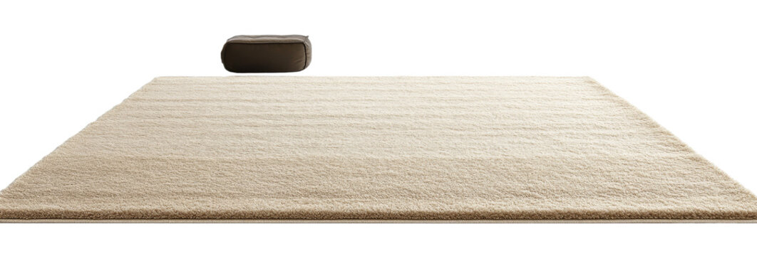 Beige Shaggy Rug with Ottoman, Isolated on Transparent Background, Home Decor, Floor Covering, rug, ottoman, texture